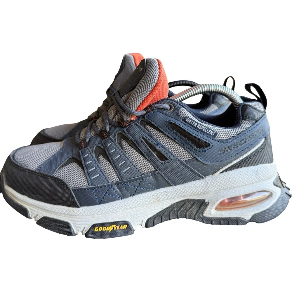 Skechers Mens Air Envoy Water Repellent Hiking Shoes Charcoal Grey Orange  Sz9